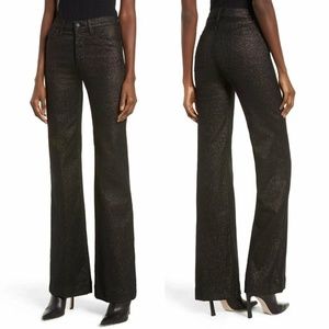 HUDSON Holly High Rise Black Gold Wide Leg Trouser Stretch Jeans